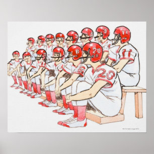 Illustration des Teamsitzens des amerikanischen Poster
