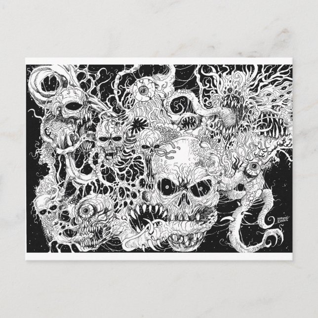 Illustration des Teufels Postkarte (Vorderseite)