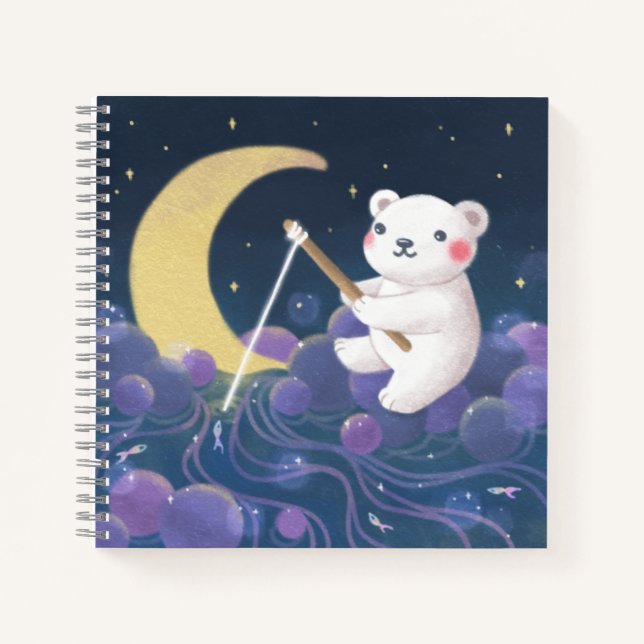 Illustration des Traumfantasie eines Eisbären Notizbuch (Vorderseite)