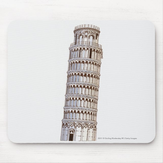 Illustration des Turms von Pisa Mousepad (Vorne)
