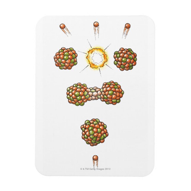 Illustration des Uran-235-Angriffs auf Neutronen Magnet (Vertikal)