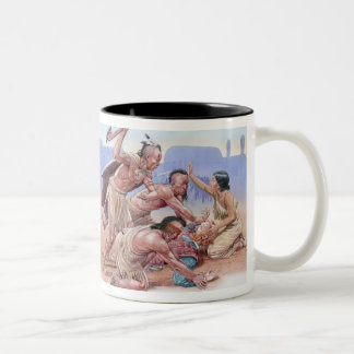 Illustration des Ureinwohnerangreifens Zweifarbige Tasse