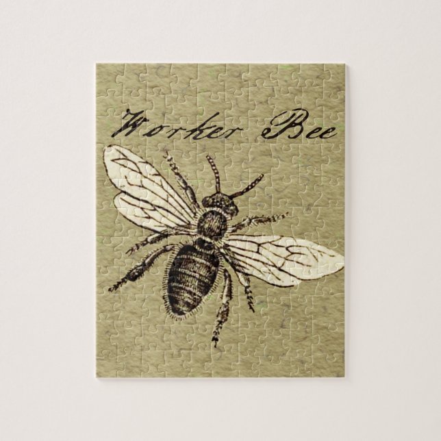 Illustration des Vintagen Bieneninsekts Antike Puzzle (Vertikal)
