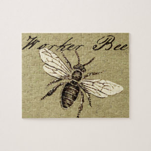 Illustration des Vintagen Bieneninsekts Antike Puzzle