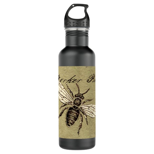 Illustration des Vintagen Bieneninsekts Antike Trinkflasche (Vorderseite)