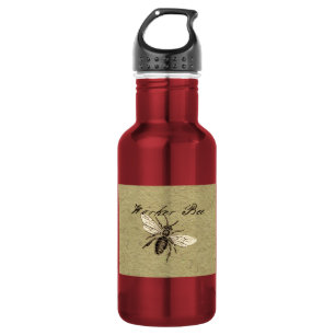 Illustration des Vintagen Bieneninsekts Antike Trinkflasche