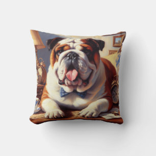 Illustration des Vintagen Englischen Bulldog Kissen