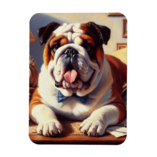 Illustration des Vintagen Englischen Bulldog Magnet