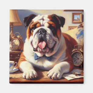 Illustration des Vintagen Englischen Bulldog Magnet