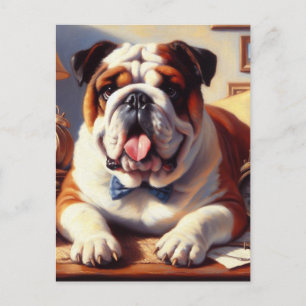 Illustration des Vintagen Englischen Bulldog Postkarte