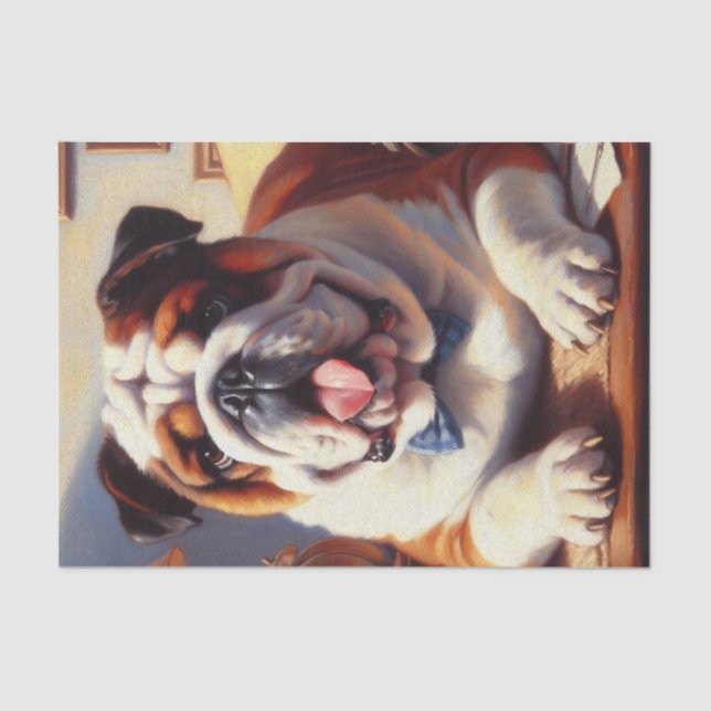 Illustration des Vintagen Englischen Bulldog Seidenpapier (Vorderseite)