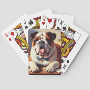Illustration des Vintagen Englischen Bulldog Spielkarten