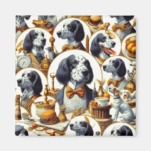 Illustration des Vintagen Englischen Setters Magnet