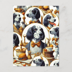 Illustration des Vintagen Englischen Setters Postkarte