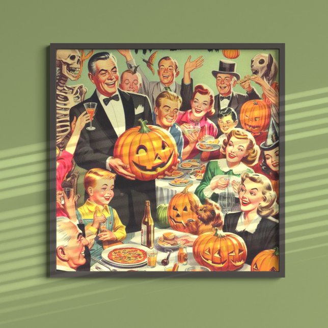 Illustration des Vintagen Halloween-Party Poster (Von Creator hochgeladen)