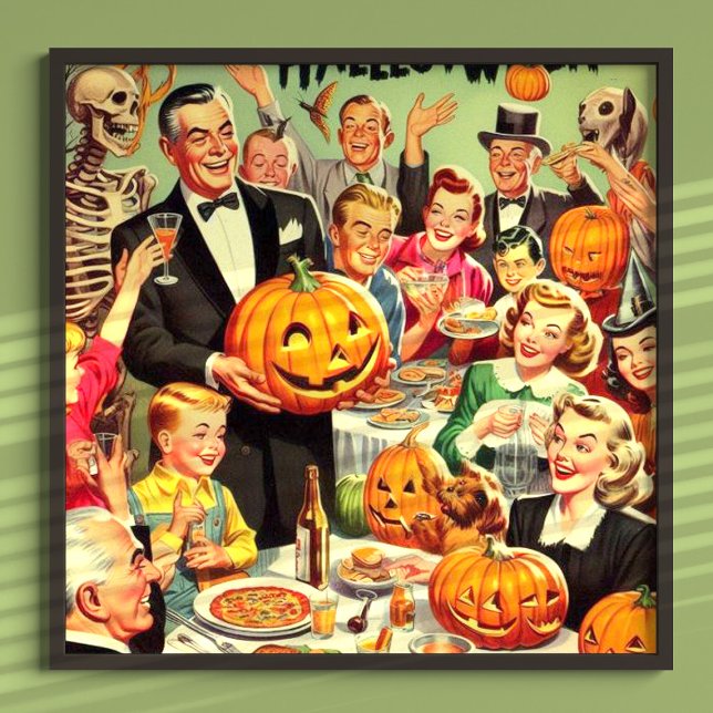 Illustration des Vintagen Halloween-Party Poster (Von Creator hochgeladen)
