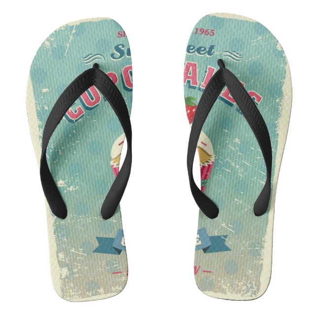 Illustration des Vintagen Kuchenzeichens Flip Flops (Fußbett)