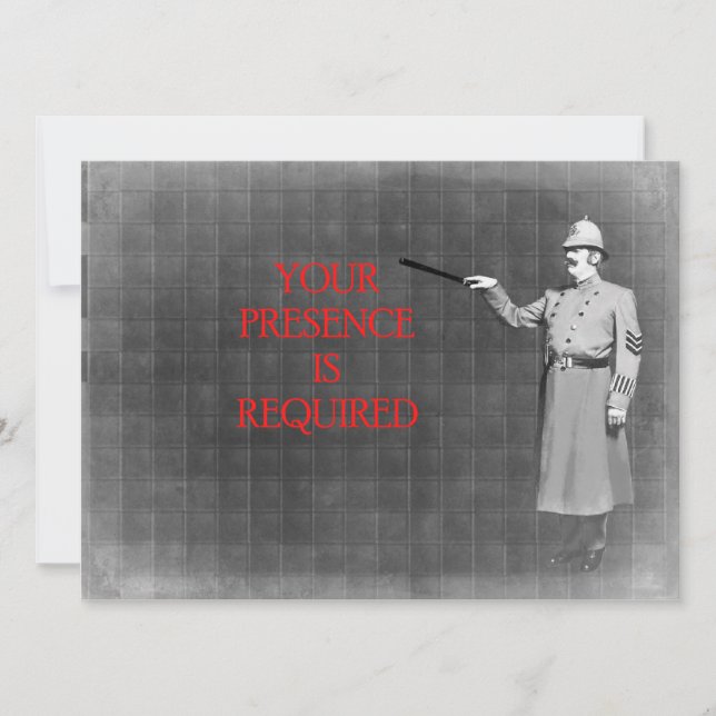 Illustration des Vintagen Polizeimanns Einladung (Vorderseite)