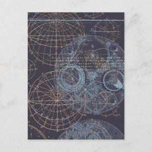 Illustration des Vintagen Wissenschaftsbuchs Postkarte