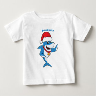 Illustration des Weihnachtshais-Cartoon Baby T-shirt