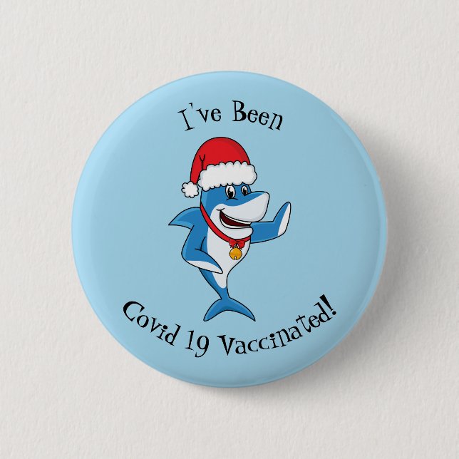 Illustration des Weihnachtshais-Cartoon Button (Vorderseite)