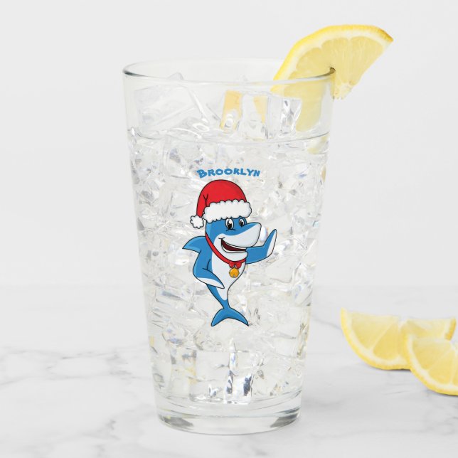 Illustration des Weihnachtshais-Cartoon Glas (Rückseite Ice)