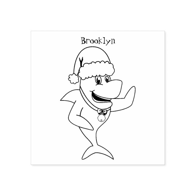 Illustration des Weihnachtshais-Cartoon Gummistempel (Prägung)