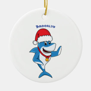 Illustration des Weihnachtshais-Cartoon Keramik Ornament