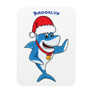 Illustration des Weihnachtshais-Cartoon Magnet