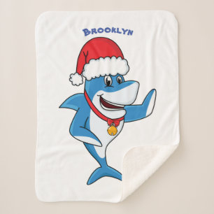 Illustration des Weihnachtshais-Cartoon Sherpadecke