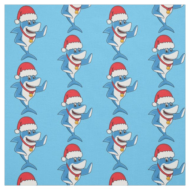 Illustration des Weihnachtshais-Cartoon Stoff (Muster)
