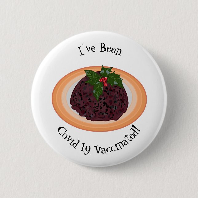 Illustration des Weihnachtspudding-Cartoon Button (Vorderseite)