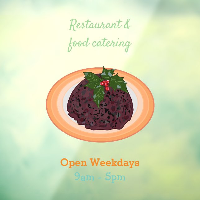 Illustration des Weihnachtspudding-Cartoon Fensteraufkleber (Blatt 3)