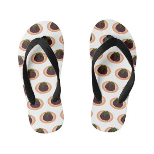 Illustration des Weihnachtspudding-Cartoon Kinderbadesandalen