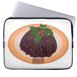 Illustration des Weihnachtspudding-Cartoon Laptopschutzhülle