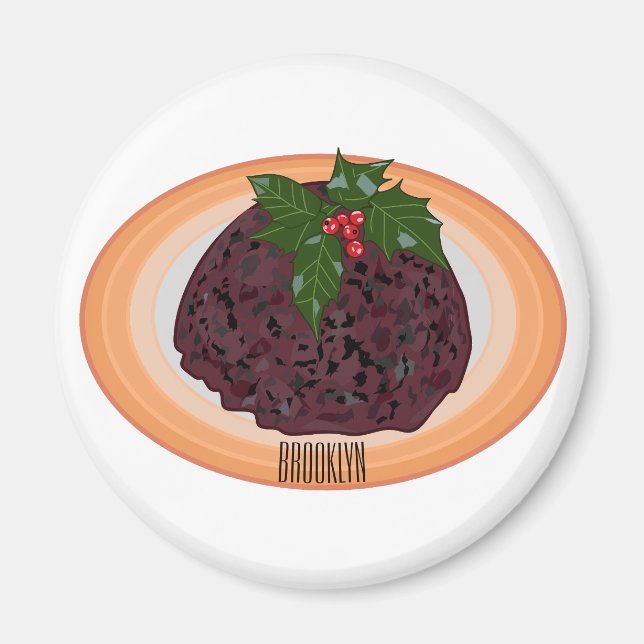 Illustration des Weihnachtspudding-Cartoon Magnet (Vorne)