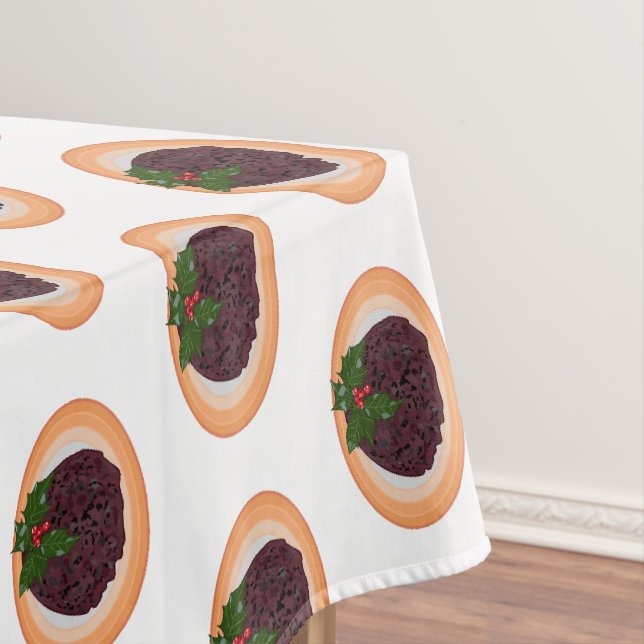 Illustration des Weihnachtspudding-Cartoon Tischdecke (Beispiel)