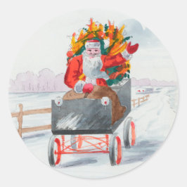 Illustration des Weihnachtsurlaubs Runder Aufkleber