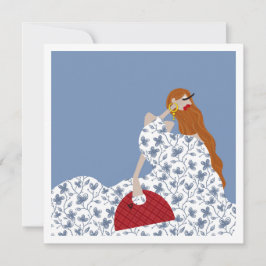 Illustration des weißen weiblichen Blumenkleides Einladung