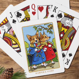 Illustration des Whimsical Corgi Dog kundenspezifi Spielkarten