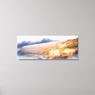 Illustration des Zeppelins berstend in Flammen Leinwanddruck