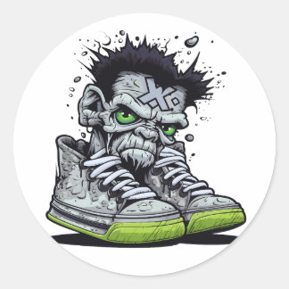 Illustration des Zombies Runder Aufkleber