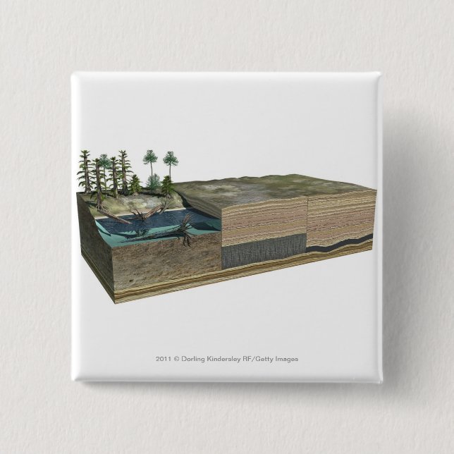 Illustration, die Bildung der Kohle zeigt Button (Vorderseite)