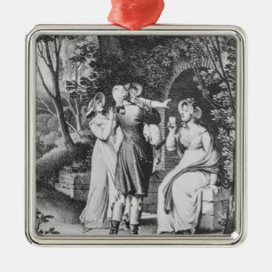 Illustration "die Sorgen von Werther" vorbei Silbernes Ornament
