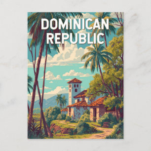 Illustration Dominikanische Republik Reise Kunst V Postkarte