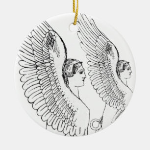 Illustration einer antiken Sphinx Keramikornament