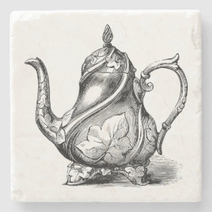 Illustration einer antiken Teekanne Steinuntersetzer