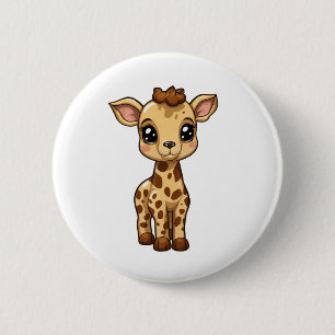 Illustration einer Cartoon-Giraffe Button