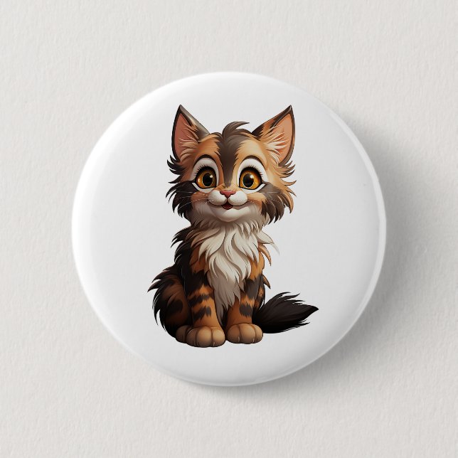 Illustration einer Cartoon-Katze Button (Vorderseite)