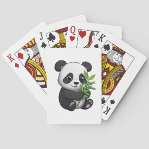 Illustration einer Cartoon-Panda Spielkarten